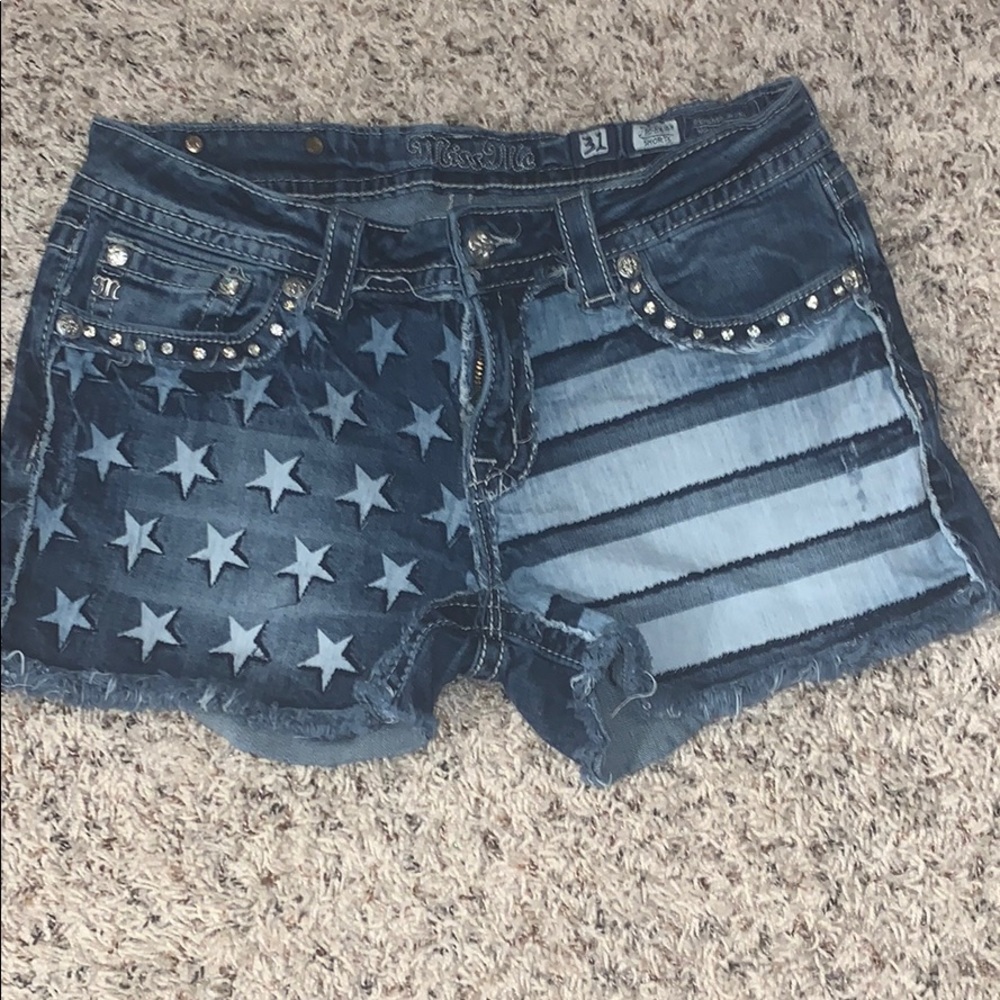 Miss Me American flag shorts
